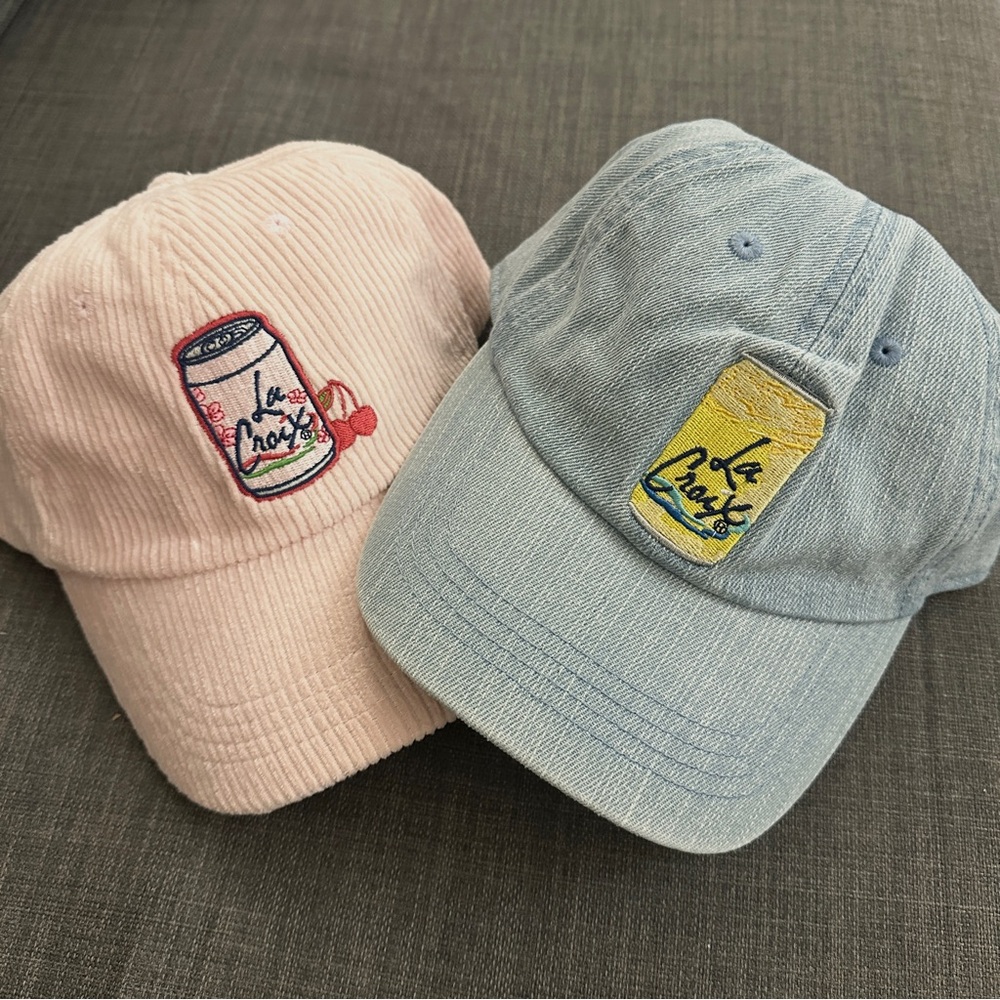 La Croix Pink Corduory and Blue Demin Hat Baseball Cap